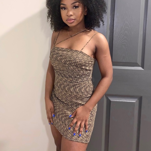 Forever 21 Brown/Black Striped Bodycon Dress - Picture 5 of 13